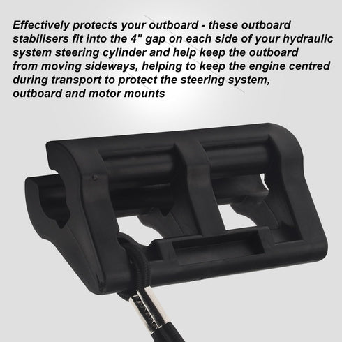 Hydraulic Steering Lock / 4" Outboard Motor Steering Lock, Stabilizers Fit in 4" Gaps, Keeping the Outboard Motor in Position When Towing - Transo...