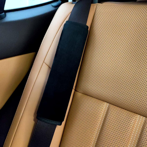 2 Pack Universal Soft and Comfortable Car Seat Belt Pads Harness Pads Pram Strap Covers Backpack Shoulder Pad Automotive Seat Belt Cushion Pad Cov...