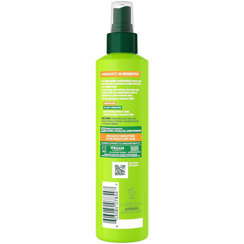 Garnier Fructis Sleek & Shine 10-in-1 for Frizzy, Dry Hair, Plant Keratin, 8.1 Fl Oz, 1 Count (Packaging May Vary)...