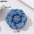 Fashion Denim Camellia Flower Lapel Brooch Pin for Women Girls Fabric Floral Bouquet Corsage Pins Clip Sweater Coat Dress Suit Backpack Brooches P...