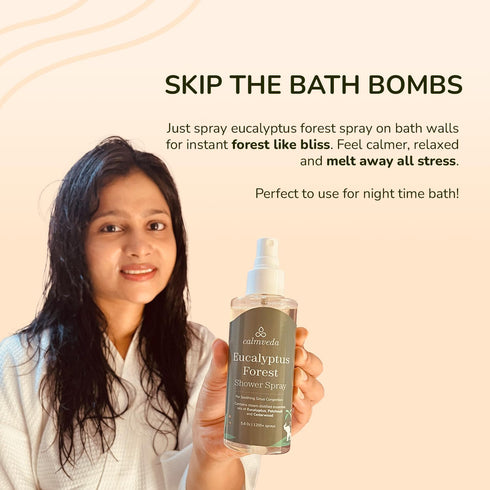 Eucalyptus Shower Spray Spa Feel - Escape to Serene Eucalyptus Forest (1200+ Sprays) | 100% Natural Essential Oil Spray, infused with FlowerBACH™ ...