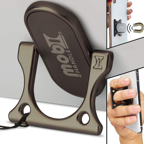 Phone Grip Holder Ring Kickstand, Unique 3-Finger Shape for Comfort and Security with Strap, Lightweight, Durable, Scratch Resistant, Compatible w...