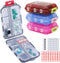 4PS Travel Pill Organizer with 164 Slice Labels?10 Compartments Travel Pill Box Portable Folding Small Pill Case Daily Pill Container Used for Car...
