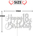 Silver Glitter Happy 18th Birthday Cake Topper - 18th Birthday Cake Topper, 18th Birthday Party Decoration...