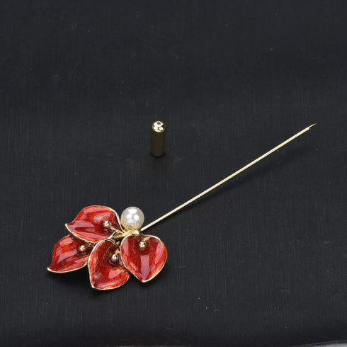 Elegent Calla Lily Flower Cluster Lapel Pins Brooch Crystal Enamel Floral Boutonniere Bouquets Corsage Stick Pin Suit Cardigan Scarf Tie Pins Wedd...
