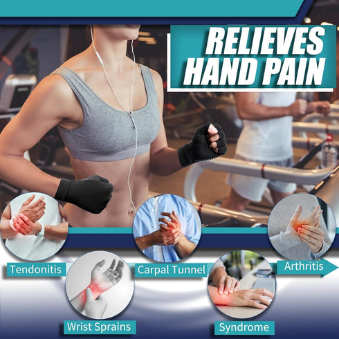 DRNAIETY Copper Arthritis Compression Gloves- Arthritis Gloves for Men & Women, Relieve Hand Rheumatoid, RSI, Joint Pain, Tendonitis, Swelling, An...