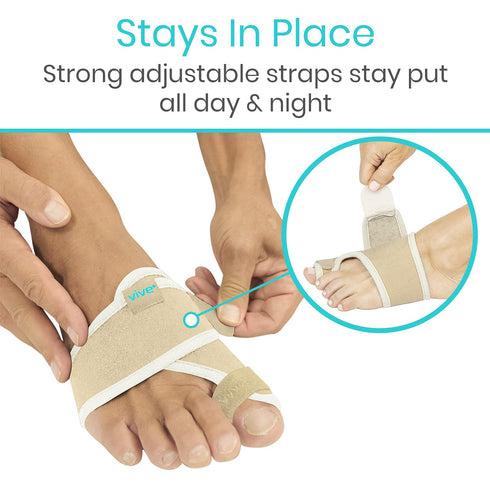 Vive Bunion Brace (Pair) - Big Toe Corrector Straightener with Splint - Hallux Valgus Pad, Joint Pain Relief, Alignment Treatment - Orthopedic Sle...