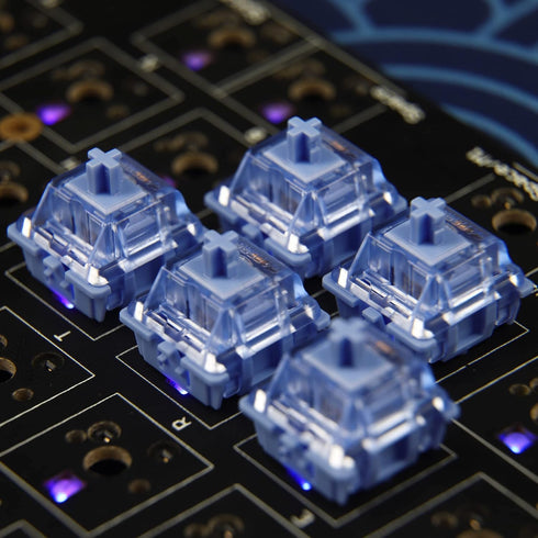 Gateron China Joy Switch Mechanical Keyboard Custom 45gf 50gf Pom Series 5 Pin Purple Blue CJ Translucent Mechanical Keyboard Switch (70 PCS, CJ L...