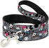 Buckle-Down Pet Leash - Mickey & Minnie Peek-a-Boo Expressions Swirl Black/White - 4 Feet Long - 1/2" Wide...