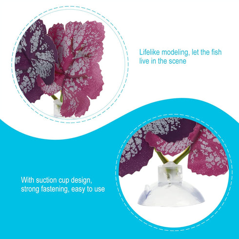 POPETPOP Betta Leaf 2pcs Beta Fish Leaf Bed Aquarium Purple Plant Leaf Hammock Suction Cup Fish Tank Betta Fish Leaf Lounger Landscape Decoration ...