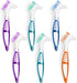 6 Pcs Denture Brush Set for False Teeth, Denture Toothbrushes with Double Sided Design, Denture Cleaning Brush with Multi-Layered Soft Bristles an...
