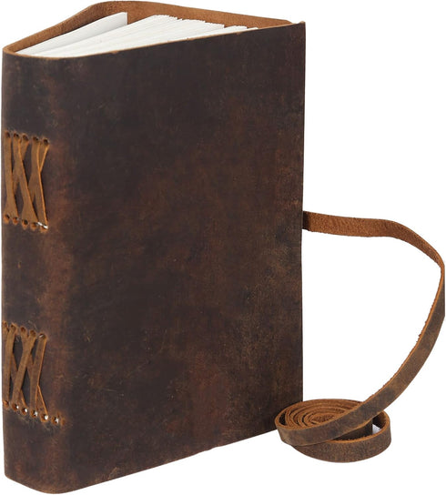 Handmade Leather Journal/Writing Notebook Diary/Bound Daily Notepad For Men & Women Unlined Paper Medium, writing pad for artist, sketch (Brown Ta...