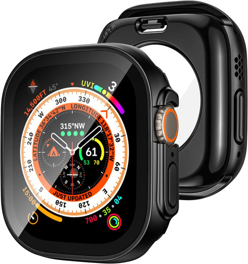 Tensea (2 in 1) for Waterproof Apple Watch Ultra 2/Ultra Screen Protector Case 49mm Accessories, iWatch Protective PC Face Cover Built-in Tempered...