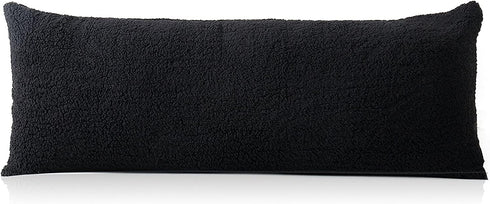 Reafort Ultra Soft Sherpa Body Pillow Cover/Case with Zipper Closure 21"x54" (21"x54" Body Pillow Cover, Black)...