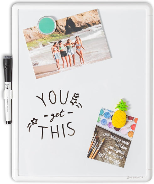 U Brands Contempo Magnetic Dry Erase Board, 11”x14”, White Modern Frame, Includes Magnet and Marker...