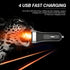 USB Car Charger Adapter, 4 Ports QC3.0 Cell Phone Fast Charger, Multi-Port Smart Quick Charger, Auto Charge Adapter for Cigarette Lighter, Compati...