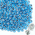 200pcs Evil Eye Beads Aqua Blue Resin Evil Eye Spacer Beads Charms with Elastic Rope for DIY Jewelry Bracelet Necklace Earring Crafts Making Handm...