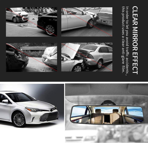 Rear View Mirror, Adjustable Car Interior Rear View Mirror Car Seat Child Safety Mirror for Universal Cars Trucks SUV-9.64 x 2.6 inch (White)...