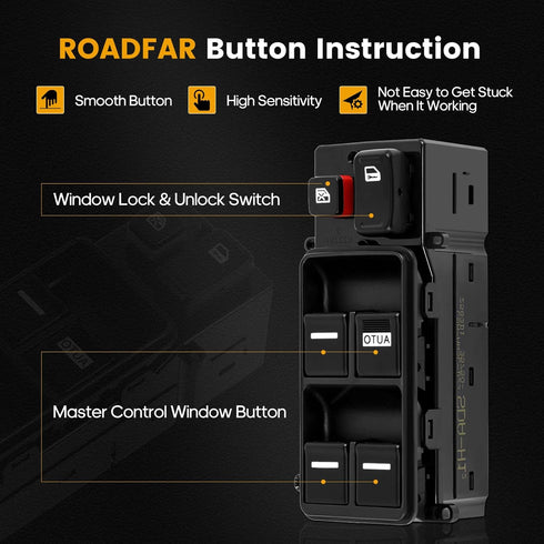 ROADFAR Window Switch Power Window Switch Master Control Power Window Switch Front Driver Side Replacement Parts fits for 2003-2007 Honda Accord 4...
