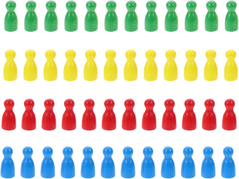 NUOBESTY Wooden Chess Board 48pcs Wooden Chess Pieces Multicolor Checkers Pieces Wooden Pawn Chess Pieces Figurine Pawns Wooden Replacement Chess ...