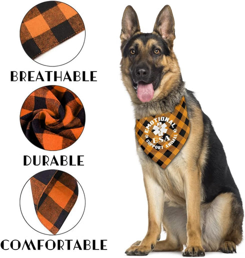 Dog Bandana, Emotional Support Animal Dog Bandana, Dog Scarf Classical Plaid Printing, Dog Scarf Accessories, Dog Bandana Pet Scarf, ESA Pet Scarf...