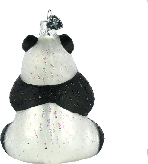Old World Christmas Ornaments: Panda Glass Blown Ornaments for Christmas Tree...
