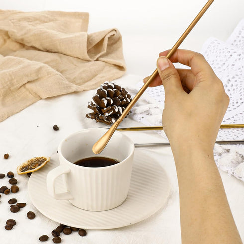 Coffee Stir Sticks, 3 Pcs Coffee Spoons Stainless Steel Mixing Spoon with Long Handle 10 Inches Metal Cocktail Stirring Spoons Tea Spoon Espresso ...
