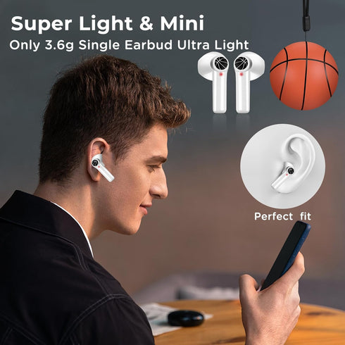 2Pcs Wireless Earbuds for Kids, Noise Cancelling Earbuds with 40Hrs Playtime, Comfortable Fit Ergonomic Design, Soccer Ball Earphone, Basketball a...