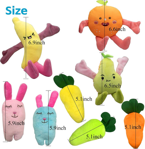 Cute Carrot Fruits Dog Squeaky Toys Dog Toy for Pet Puppy Small Dog (Pack for 13)...