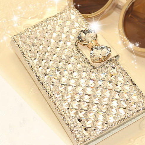 for Samsung Galaxy S10 Plus Wallet Case, Cute Shiny Luxury Bling Glitter Bowknot Crystal Diamond Rhinestone Wallet Flip Stand Case Kickstand Prote...