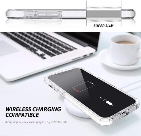 ZUSLAB Compatible with iPhone 12 Pro Max Case 2020 Transparent Shockproof Protective Clear Bumper Cover - Clear & White...