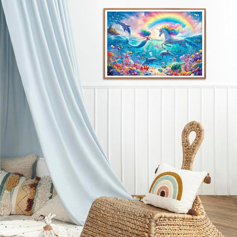 100 Piece Puzzles for Kids Ages 6-8 8-10 Mermaid Unicorn Puzzle for Girls 4-6 Years Old 100 Piece Jigsaw Puzzle for Adults Toddler Children Learni...