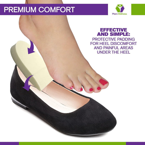 Foam Heel Cushion Pad 1/2" Non Adhesive - Foot Pain Relief - 4 Pairs...