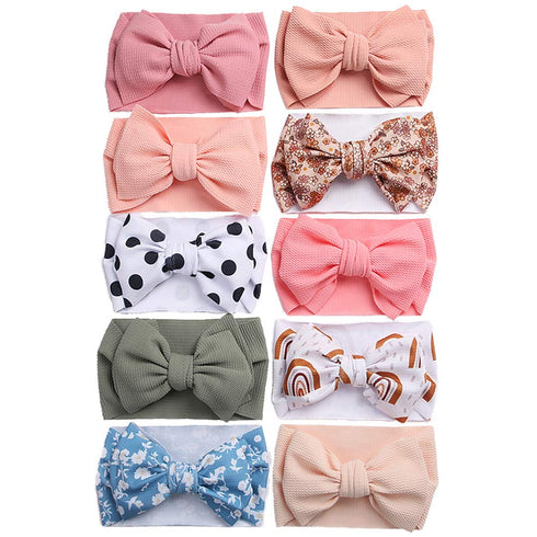 KIDOCHEESE Oversized Baby Headbands with Bows - Elastic Nylon Hairbands, Head Wraps and Hair Accessories for Newborns, Infants, Toddlers and Kids...