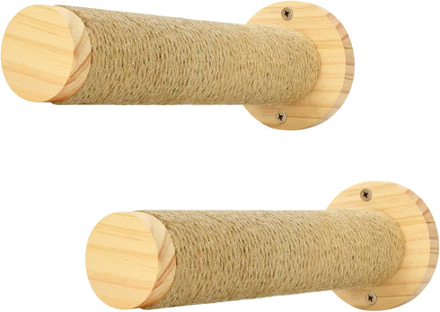 Cat Wall Steps, 11.8 Inch Cat Wall Furniture Drywall, Wall Mounted Cat Stairs for Wall Mounted with Jute Rope Scratching Cat Shelf 2 of Pack (2 Ca...