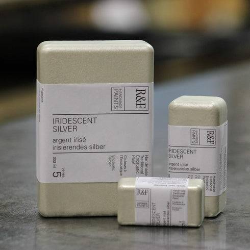 R&F Handmade Paints 1081 Encaustic Paint 40ml, Iridescent Silver...