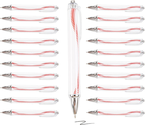 20Pcs Baseball Ballpoint Pens, Retractable Black Ink Medium Point Ballpoint Pen,Cute Baseball Gifts for Team...
