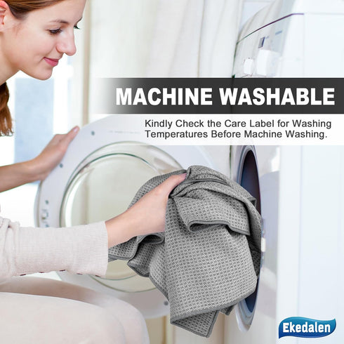 Waffle Weave Microfiber Cleaning Cloth for Dusting Absorbent Towel Quick Drying Dust Rags for Car Interior Wash Auto Detailing Household Kitchen, ...