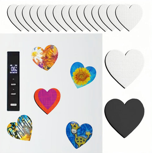 15Pcs Magnetic Mini Canvas Boards for Painting Small Canvases Boards DIY Decorative Magnets Painting Crafts Gifts?3",Heart Shape?...