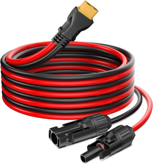 Solar Panel Plug to XT60 Charge Cable,PixelMan,10AWG Solar Connector to XT60 Cable with Upgraded XT60 Adapter, Solar Extension Cable (Solar Connec...