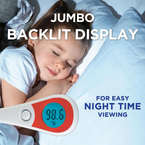 Healthwise Digital Thermometer | 8-Second Readout | Jumbo Backlit Display | Flexible Tip...