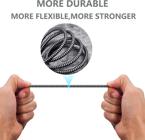 Aux Cord 4ft, 3.5mm Audio Cable - Nylon Braided 3.5mm Male to Male AUX Cable Cord for Car, Headphones, Home Stereos, Speaker...