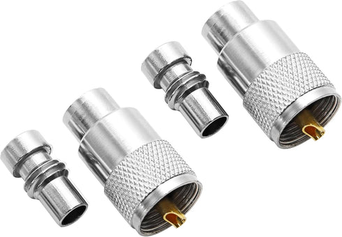 Anina PL259 Coaxial Connectors UHF Male Solder Connector Plug with Reducer for RG8 RG59 RG8x LMR-400 RG-213 Coaxial Cable Ham Radio Antenna Connec...