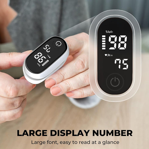 Fingertip Pulse Oximeter, Accurate Blood Oxygen Saturation Monitor (SpO2) and Pulse Rate (PR) Health Fitness Detector with AAA Batteries...