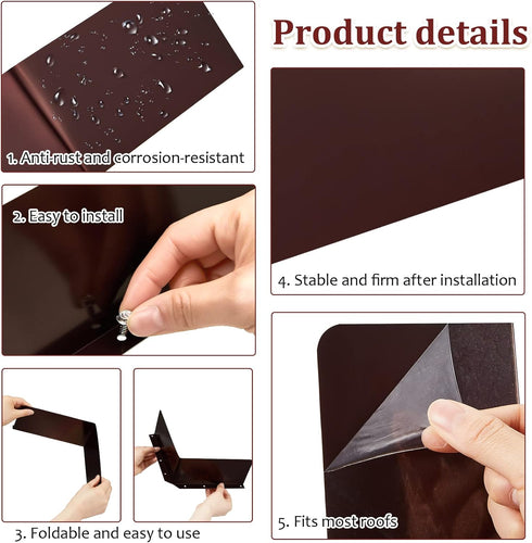 2 Pcs Gutter Valley Splash Guards Downspout Diverter Roof Rain Diverter Roofing Gutter Guards with 20 Pcs Matching Gutter Screws Rain Gutter Guard...