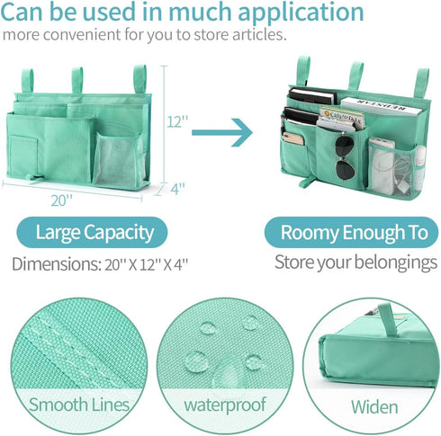 Bseash Bunk Bed Organizer, Bedside Caddy Hanging Bed Organizer Storage Bag 8 Pockets, for College Dorm Rooms Bed, Hospital Bed, Baby Bed Rails, 60...