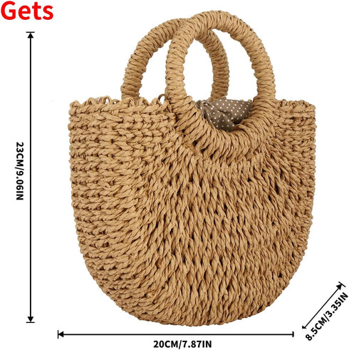 Gets Handwoven Rattan Bag for Women Cross Body Bohemian Straw Bag Vintage Weave Tote Summer Beach Carrying Shoulder Bag…...