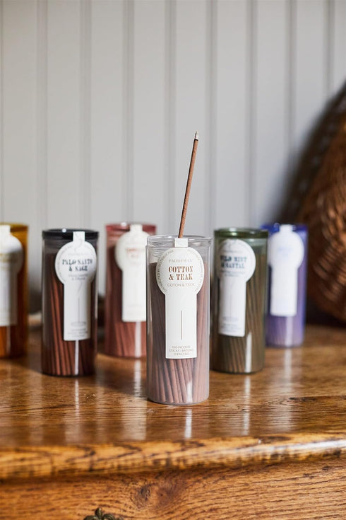 Paddywax Candles Haze Collection Incense Sticks in Glass Jar, 100-Piece, Cotton & Teak...