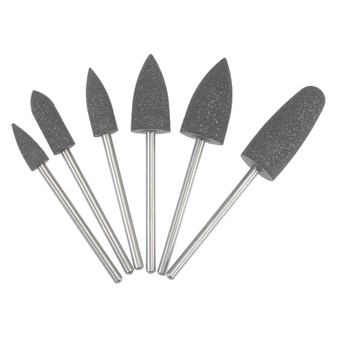 uxcell Mounted Grinding Bits Grinder Heads Different Head Shapes Silicone Polishing Wheels for Rotary Tools Dark Gray 6pcs...