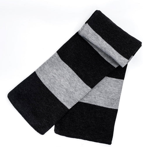 Fashion Long Shawl Winter Thick Warm Wrap Scarf Polyester Fiber Soft Black Gray Stripes for Adult Women Men Unisex...